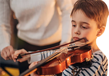 Boy playing violin